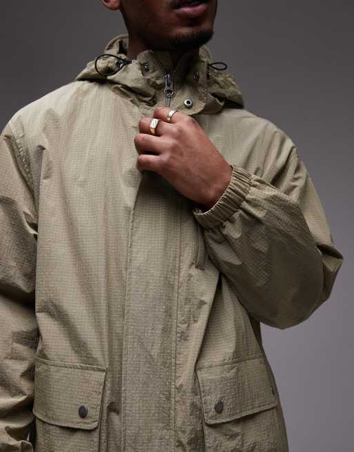 Topman - Lichtgewicht ripstop parka in kaki, 3 van 4