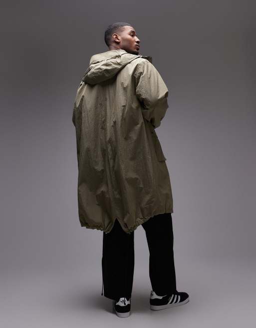 Topman - Lichtgewicht ripstop parka in kaki, 4 van 4