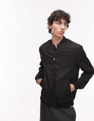 lightweight bomber jacket in black