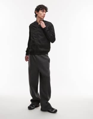 Shop Topman Lightweight Bomber Jacket In Black