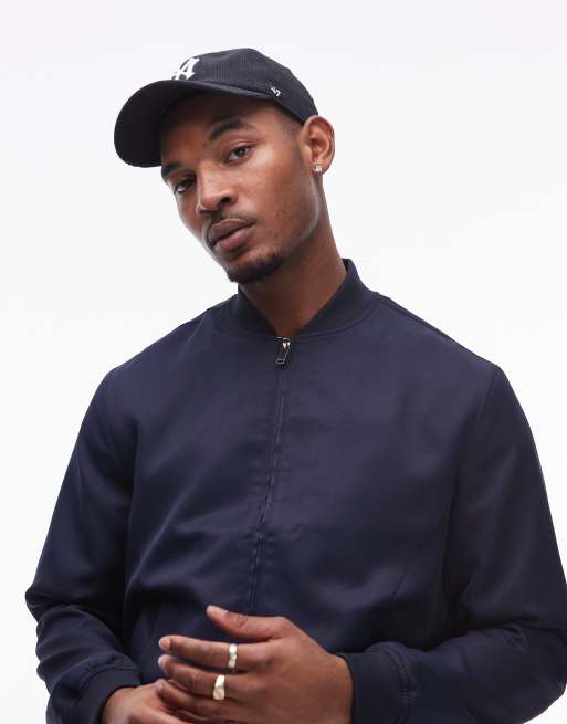 Topman lightweight bomber jacket in navy ASOS