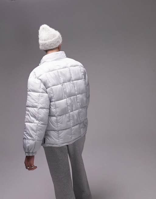 Topman lightweight puffer jacket in pale blue ASOS