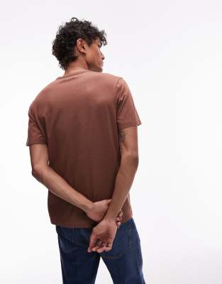 Topman Lightweight Regular Fit T-shirt In Brown