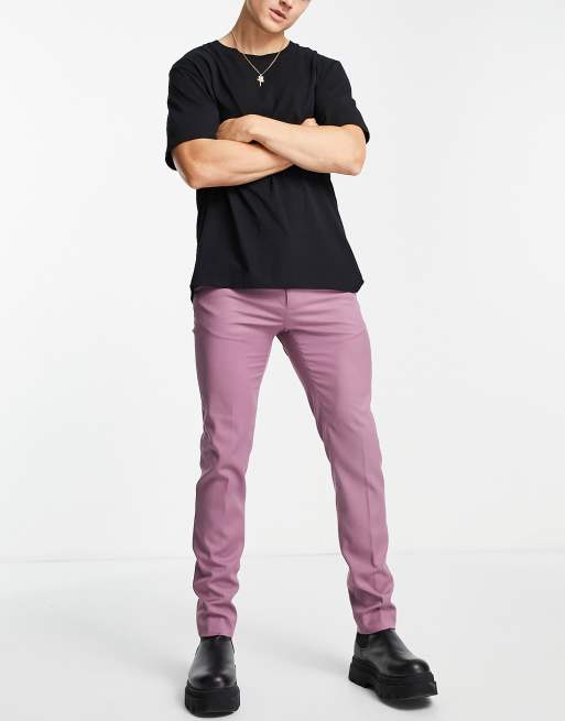 Topman – Lila kostymbyxor med extra smal passform