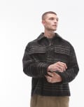 [Topman] Topman lined check shacket-Navy S Navy