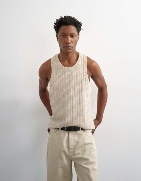 Topman – Ljusbeige, avslappnad väst med textur - view 1