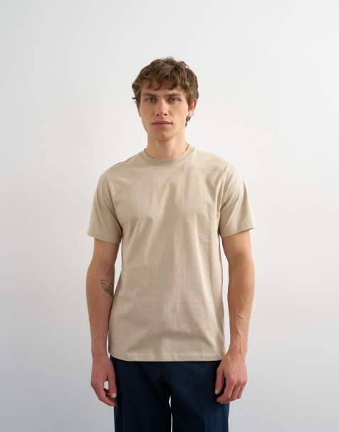 Topman – Ljusbeige t-shirt med klassisk passform - view 1