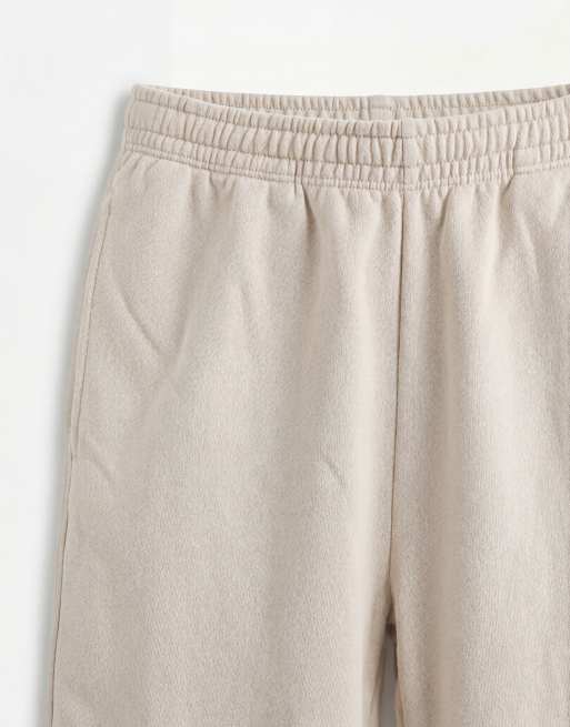 Topman – Ljusbeige, tvättade mjukisshorts i bermudastil med avslappnad passform, 8 av 9
