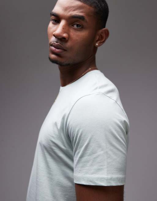 Topman – Ljusgrön t-shirt i regular fit