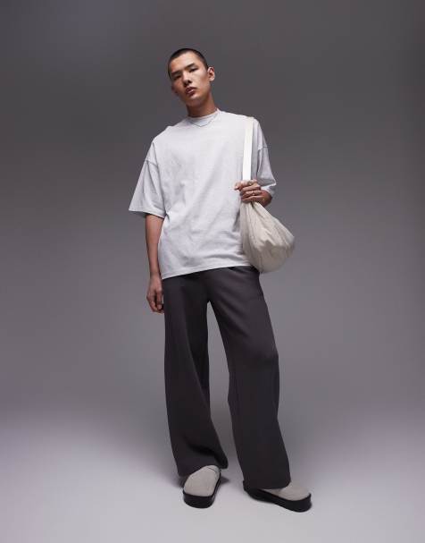 Topman – Ljust gråmelerad t-shirt i extra oversize - view 1