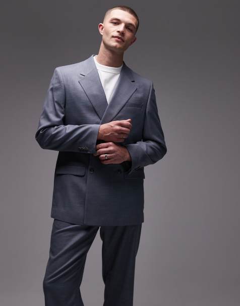 Topman – Locker geschnittene Anzugjacke in Blau - view 1