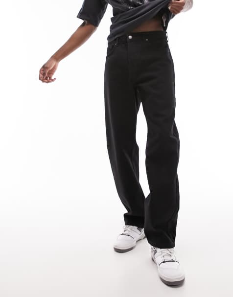 Topman – Locker geschnittene, feste Jeans in Schwarz - view 1