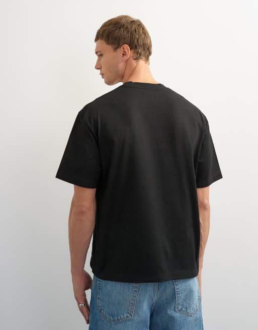 Topman locker geschnittenes Crop-T-Shirt in Schwarz, 4 von 7