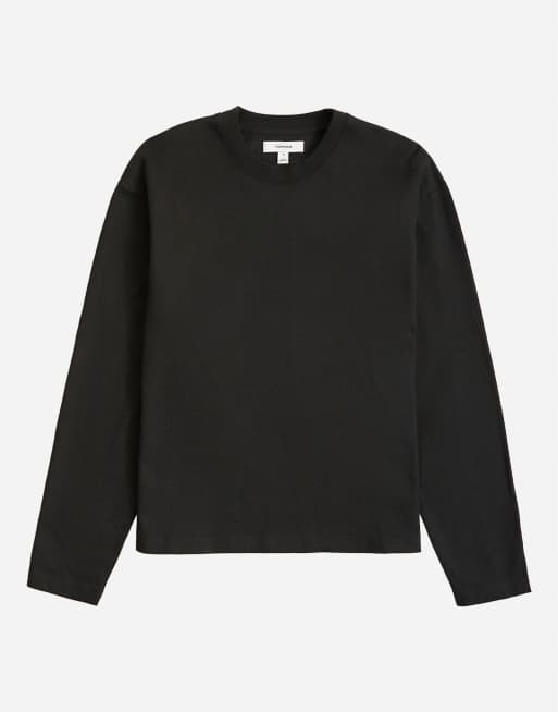 Topman locker geschnittenes, kurzes Langarm-T-Shirt in Schwarz, 6 von 7