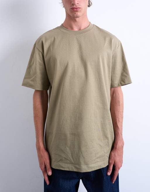 Topman – Locker geschnittenes T-Shirt in Khaki, 3 von 5