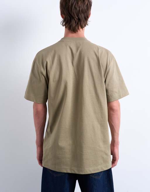 Topman – Locker geschnittenes T-Shirt in Khaki, 5 von 5