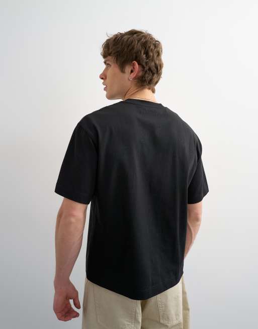 Topman – Lockerers, kurz geschnittenes T-Shirt in Schwarz, 3 von 5