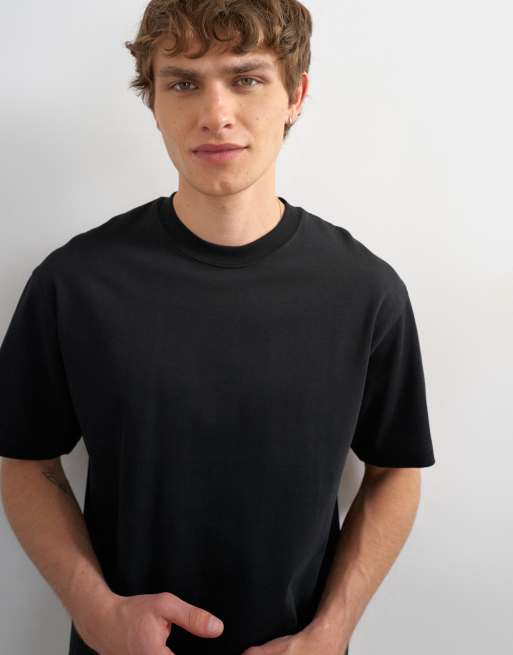 Topman – Lockerers, kurz geschnittenes T-Shirt in Schwarz, 4 von 5