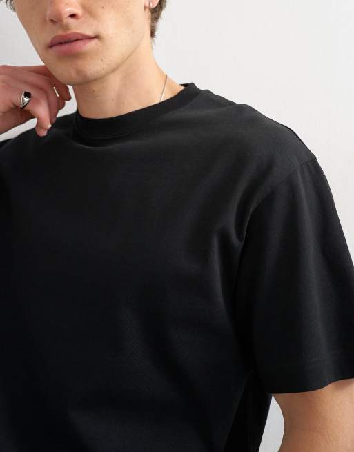 Topman – Lockerers, kurz geschnittenes T-Shirt in Schwarz, 5 von 5
