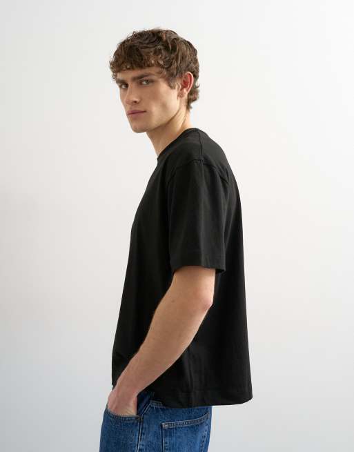 Topman – Lockeres, kurz geschnittenes T-Shirt in Schwarz, 4 von 5