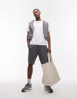 Topman Long Shorts With Textured Panel