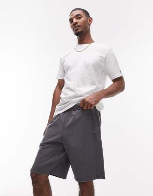 TOPMAN LONG SHORTS WITH TEXTURED PANEL 