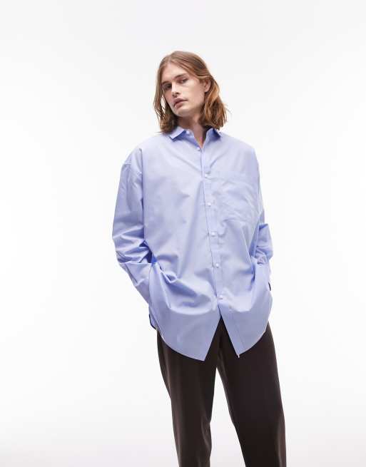 Blue shirt with shop white collar from topman