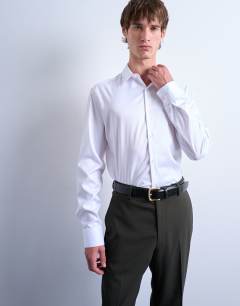 Long sleeve formal slim shirt in white