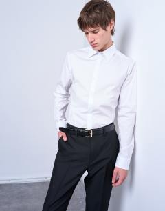 Long sleeve formal stretch shirt in white