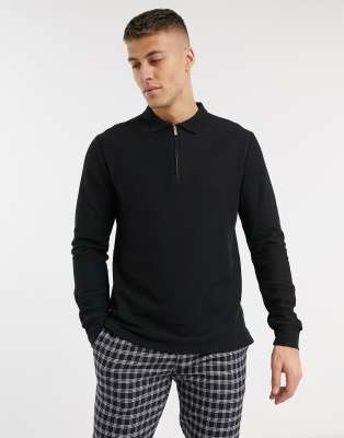 long sleeve zip polo