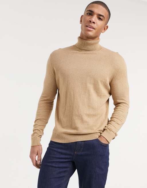 Camel roll clearance neck jumper mens