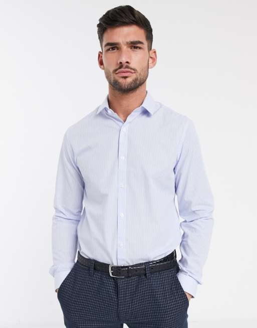 Blue shirt with 2025 white collar from topman