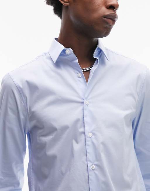 Blue shirt with 2025 white collar from topman