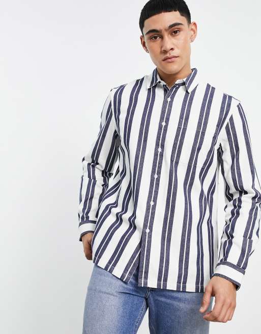 Blue shirt with shop white collar from topman