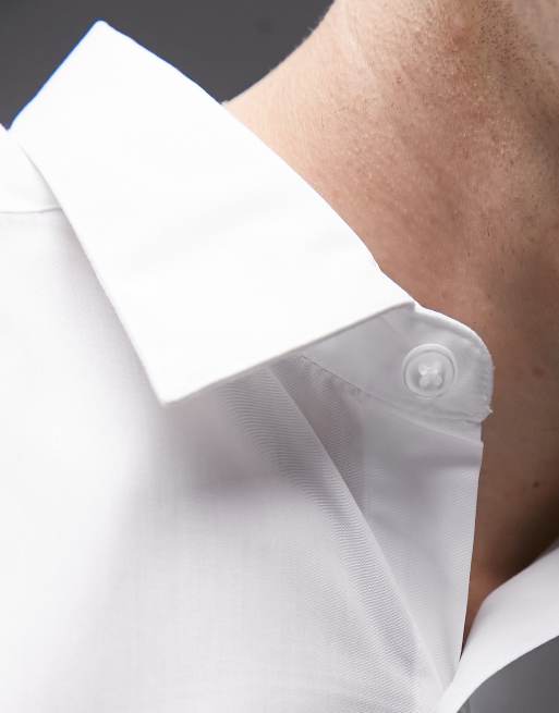 Topman long sleeve super oversized fit formal shirt in white, 3 of 4
