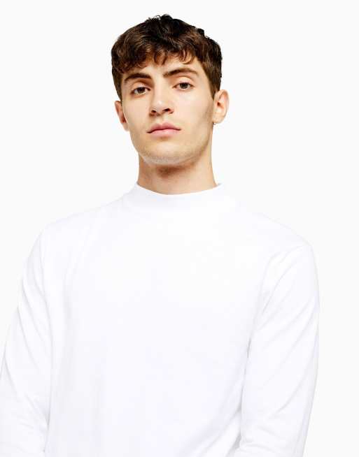 Mens white sale long sleeve turtleneck