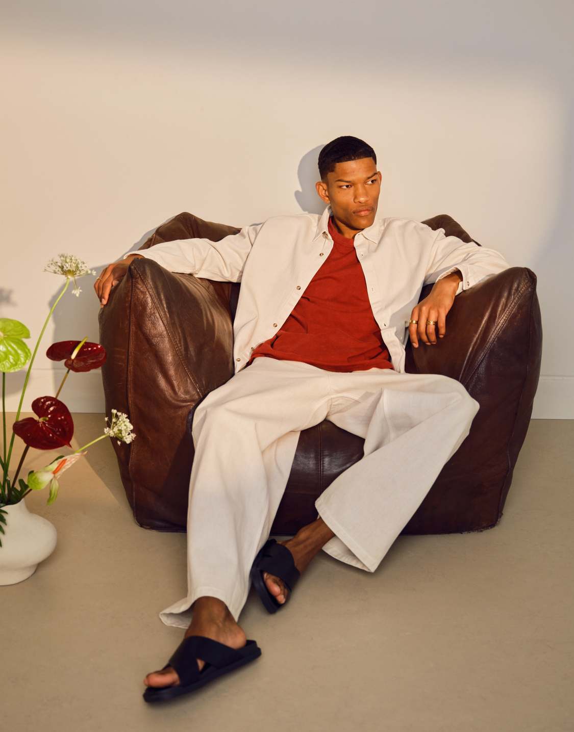 Topman long sleeve washed canvas overshirt in stone