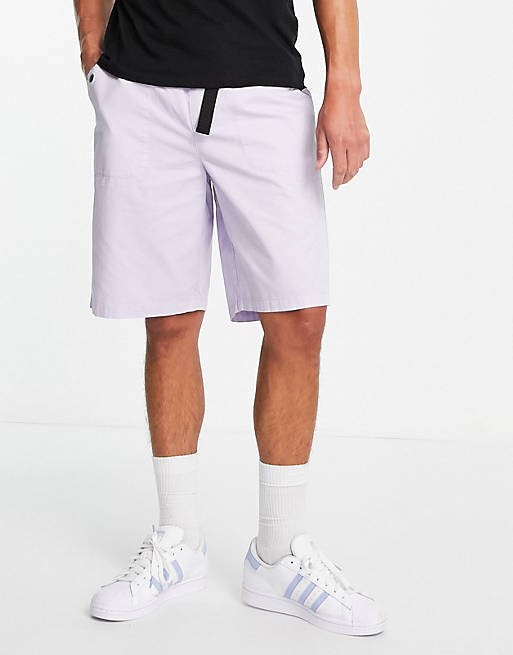 Shorts Topman longline belted short in lilac 