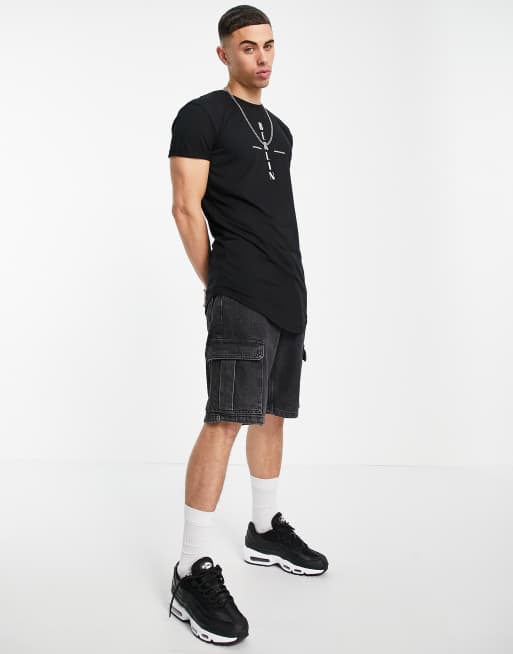 Topman longline Berlin T-shirt in black, 4 of 4