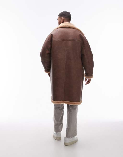 Mens sheepskin coat asos hotsell