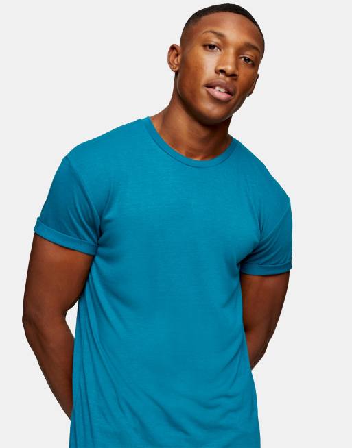 komedie succes kaste Topman longline t-shirt in blue | ASOS