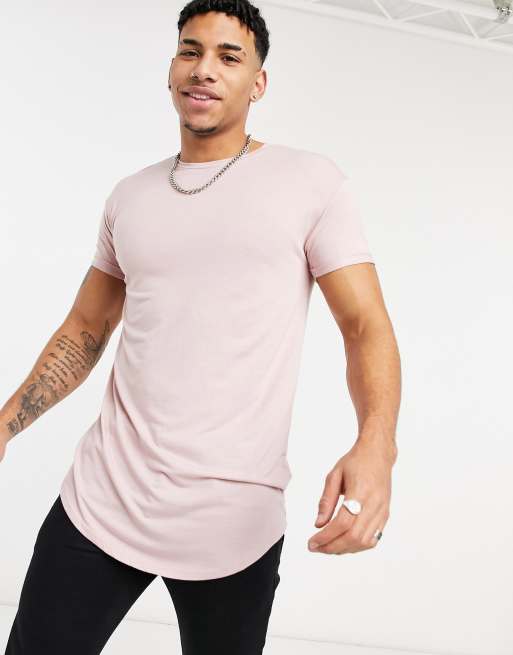 Pink longline t on sale shirt