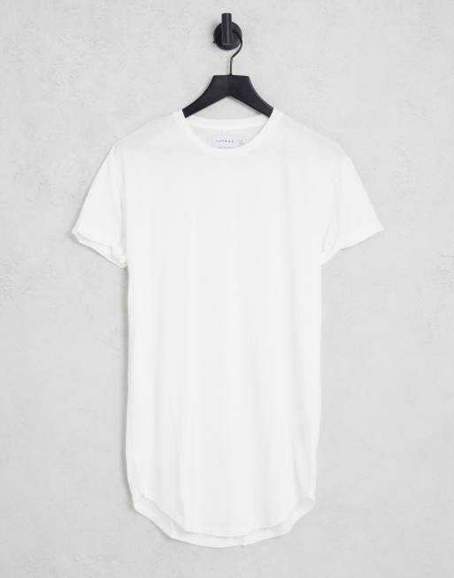 Topman longline t-shirt in white