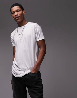 Topman Longline T-shirts In White
