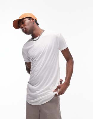 longline T-shirts in white