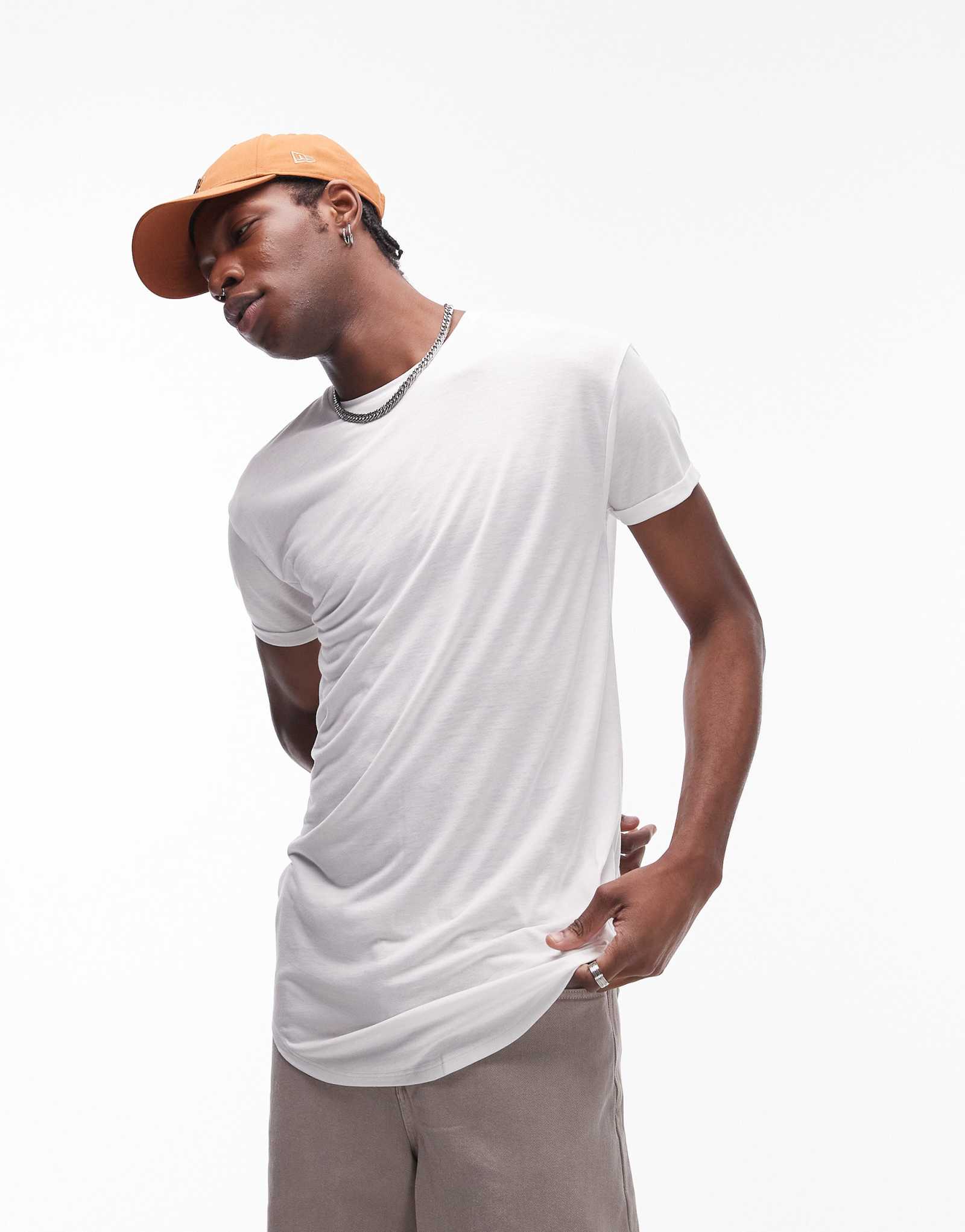 Футболка Topman longline белого цвета