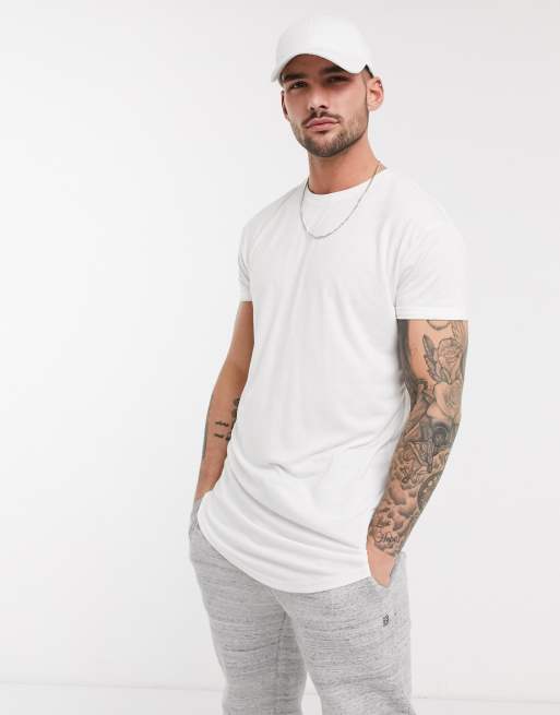 Topman longline T-shirts in white