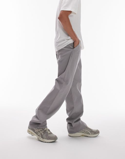  Topman loose chino trousers with elasticated waistband in grey