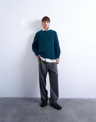 Topman Loose Knit Crew Sweater In Multi