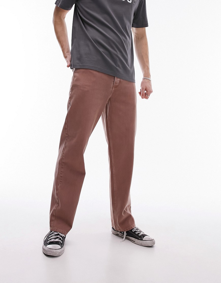 Topman loose trousers in brown